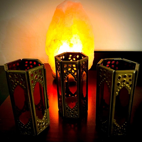 Accents Colorful Brass Moroccan Tea Light Lantern Set Of 3 Poshmark